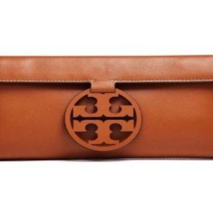 Tory Burch Cuoio Miller Camel Leather Clutch